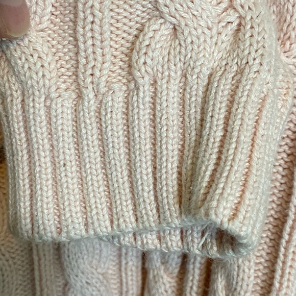 EUC LAUREN RALPH LAUREN CREAM/BLUSH CABLE KNOT SWEATER SIZE LARGE - Picture 8 of 12